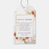 Tropisch Terracotta Gedroogd Palm Leaf Gold Lijst Cadeaulabel (Voorkant)