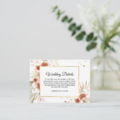 Tropisch Terracotta Gedroogd Palm Leaf Gold Lijst Informatiekaartje (Staand voorkant)