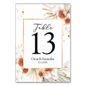 Tropisch Terracotta Gedroogd Palm Leaf Gold Lijst Kaart (Achterkant)