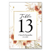 Tropisch Terracotta Gedroogd Palm Leaf Gold Lijst Kaart (Voorkant)