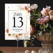 Tropisch Terracotta Gedroogd Palm Leaf Gold Lijst Kaart