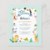 Tropisch thema 1e verjaardag Uitnodiging (Voorkant)