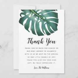 Tropisch thema Baby shower groen Bedankkaart