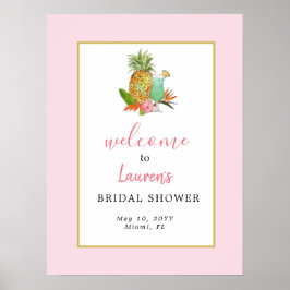Tropisch thema Bruiloftsborrel Welkomstposter Poster