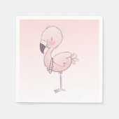 Tropisch thema Cute Pink Flamingo Servet (Voorkant)