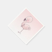 Tropisch thema Cute Pink Flamingo Servet (Hoek)