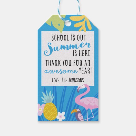 Tropisch thema De leraar persoonlijke cadeautjes L Cadeaulabel (Voorkant)