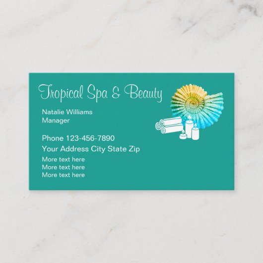Tropisch thema en thema schoonheid visitekaartje (Voorkant)