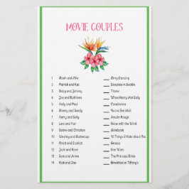 Tropisch thema Filmkoppel Matching Game Briefpapier