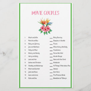 Tropisch thema Filmkoppel Matching Game Briefpapier