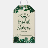 Tropisch thema foliage Chic Display Vrijgezellenfe Cadeaulabel (Voorkant)