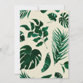 Tropisch Thema Foliage met Gouden Bruiloft Kaart (Achterkant)