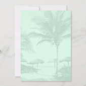 Tropisch thema groene Ornament blauwe kerstfeestda Kaart (Achterkant)