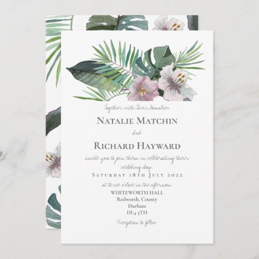 Tropisch thema kaart (Voorkant / Achterkant)