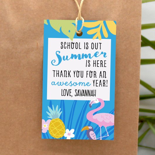 Tropisch Thema Leraar Gepersonaliseerd Giftlabel Cadeaulabel