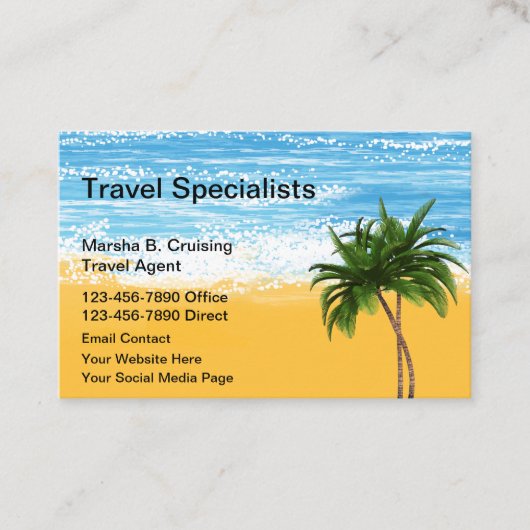 Tropisch thema reisspecialist visitekaartje (Voorkant)
