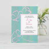 Tropisch thema Strand Bestemming Bruiloft Kaart (Staand voorkant)