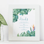 Tropisch Thema Strand Wedding Cocktails Sign Poster<br><div class="desc">Verhoog uw bruiloft receptie decor met deze tropische cocktails en drinken menu, met originele waterverf kunst van monstera palmbladeren en levendige bloemen. Perfect voor een strandbruiloft in Florida, dit ontwerp vormt een prachtige aanvulling op elk tropisch huwelijksthema en toont uw kenmerkende dranken met stijl. Of u nu een bestemmingsfeest, een...</div>
