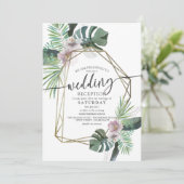 Tropisch thema zomer bruiloft kaart (Staand voorkant)