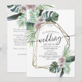 Tropisch thema zomer bruiloft kaart (Voorkant / Achterkant)