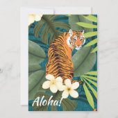 Tropisch Tiger Hawaiian Palm Oerwoud Blauwgroen Kaart (Voorkant)