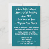 Tropisch Tiger Hawaiian Palm Oerwoud Blauwgroen Kaart (Achterkant)