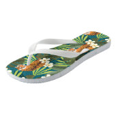 Tropisch Tiger Hawaiian Palm Oerwoud Blauwgroen Teenslippers (Schuin)