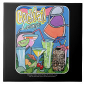 Tropisch Tiki Cocktail Lounge schilderij op een Tegeltje (Voorkant)