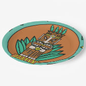 Tropisch Tiki Feest Hut Hawaï Feest Papieren Bordje (Gekanteld)