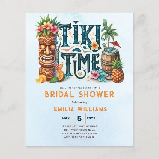 Tropisch Tiki Feest Trouw Luau Bruidsmeisjesfeest (Voorkant)