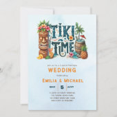 Tropisch Tiki Feest Trouwfeest Luau Bruidsfeest Kaart (Voorkant)