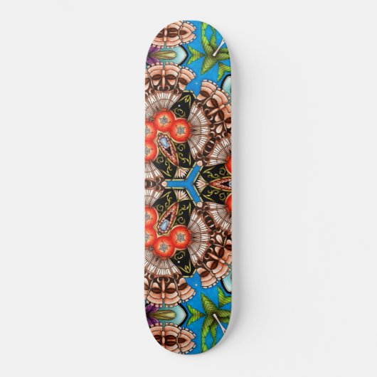 Tropisch Tiki Kaleidoscope Patroon Persoonlijk Skateboard (Voorkant)