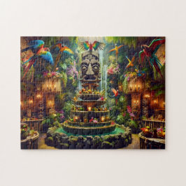 Tropisch Tiki Mysterieuze Papegaaien Tiki Totems J Legpuzzel