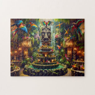 Tropisch Tiki Mysterieuze Papegaaien Tiki Totems J Legpuzzel