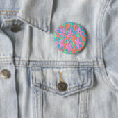 Tropisch toneelpatroon ronde button 5,7 cm (In situ)
