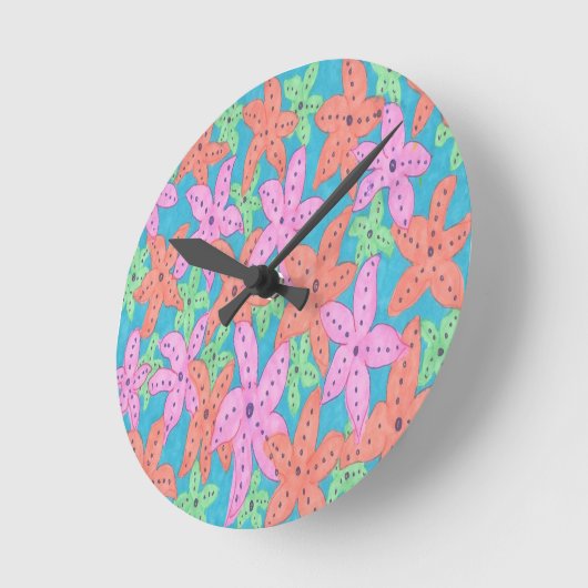 Tropisch toneelpatroon ronde klok (Hoek)