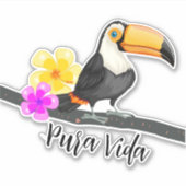 Tropisch Toucan Costa Rica Pura Vida Sticker (Voorkant)