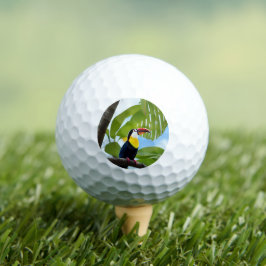 Tropisch toucan in een boom golfballen