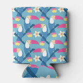 Tropisch toucan: levendig bloemenpatroon. blikjeskoeler (Achterkant)