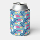 Tropisch toucan: levendig bloemenpatroon. blikjeskoeler (Blikje Achterkant)