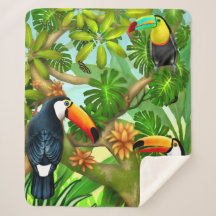 Tropisch Toucan Oerwoud Sherpa Blanket