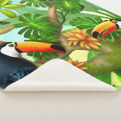 Tropisch Toucan Oerwoud Sherpa Blanket Deken (3/4)