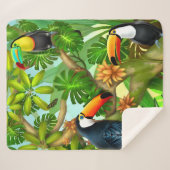 Tropisch Toucan Oerwoud Sherpa Blanket Sherpa Deken (Voorkant (horizontaal))