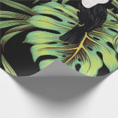 Tropisch  toucan, palmbladeren, bloemnaadloos cadeaupapier (Hoek)