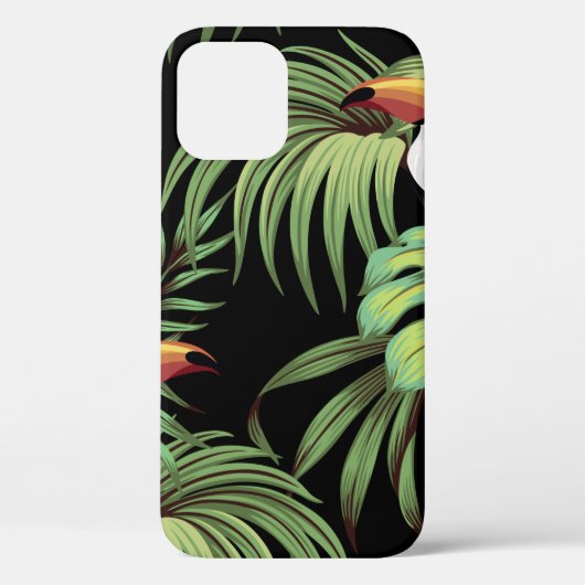 Tropisch  toucan, palmbladeren, bloemnaadloos Case-Mate iPhone case (Achterkant)