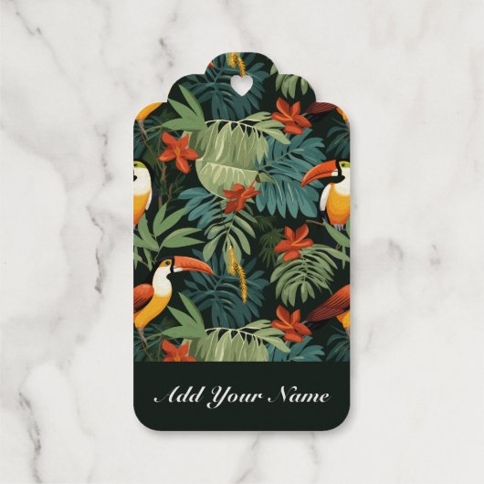 Tropisch Toucan Patroon Cadeaulabels (Achterkant)