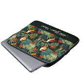 Tropisch Toucan Patroon Laptop Sleeve (Voorkant onderkant)