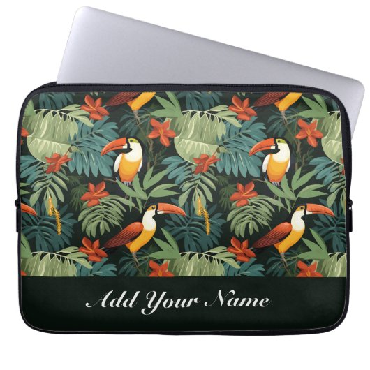 Tropisch Toucan Patroon Laptop Sleeve (Voorkant)