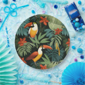 Tropisch Toucan Patroon Papieren Bordje (Feest)
