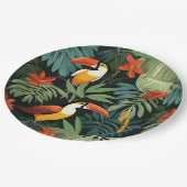 Tropisch Toucan Patroon Papieren Bordje (Gekanteld)